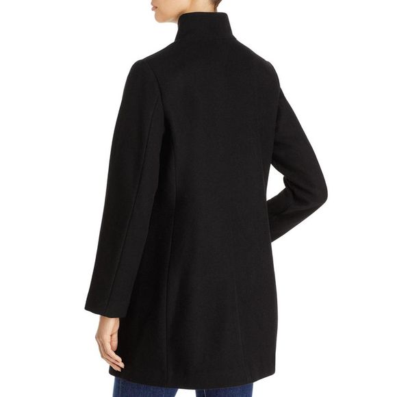 Kate Spade Womens Black Wool Blend Midi Dressy Coat Outerwear NWT - Picture 2 of 2